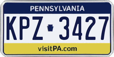 PA license plate KPZ3427