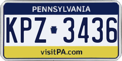 PA license plate KPZ3436