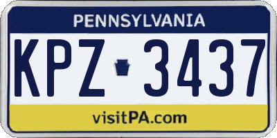 PA license plate KPZ3437