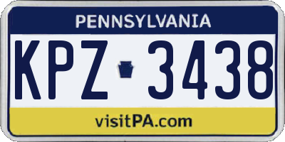 PA license plate KPZ3438