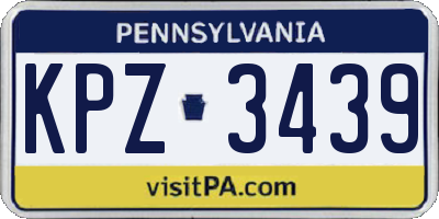 PA license plate KPZ3439
