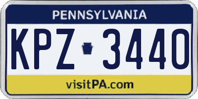 PA license plate KPZ3440