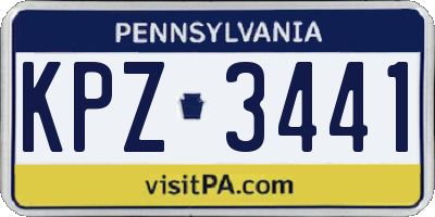 PA license plate KPZ3441
