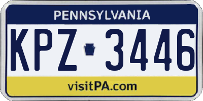 PA license plate KPZ3446