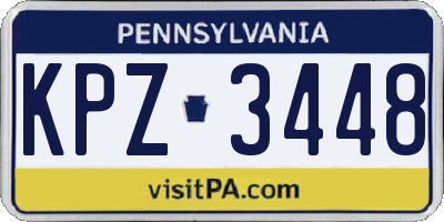 PA license plate KPZ3448