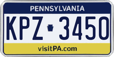 PA license plate KPZ3450