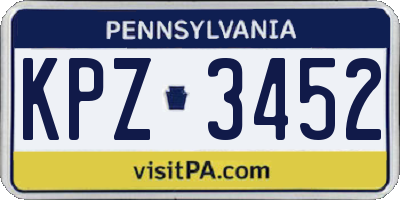 PA license plate KPZ3452