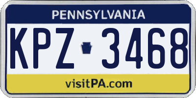 PA license plate KPZ3468