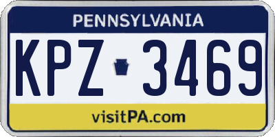 PA license plate KPZ3469