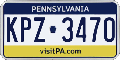 PA license plate KPZ3470