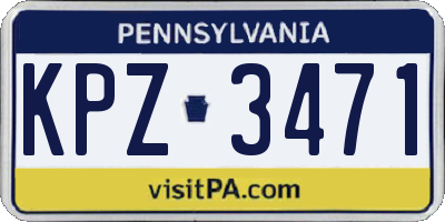 PA license plate KPZ3471