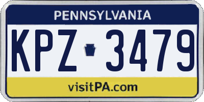 PA license plate KPZ3479