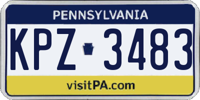 PA license plate KPZ3483