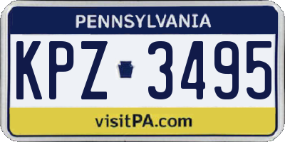 PA license plate KPZ3495
