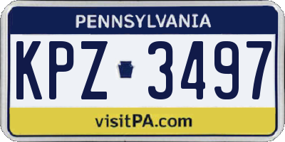 PA license plate KPZ3497