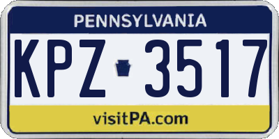 PA license plate KPZ3517