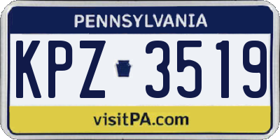 PA license plate KPZ3519