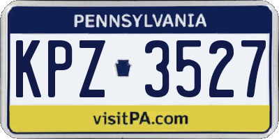 PA license plate KPZ3527