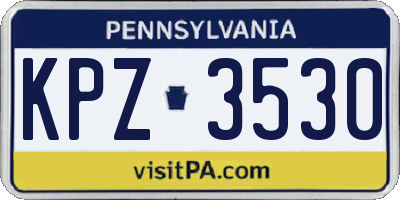 PA license plate KPZ3530