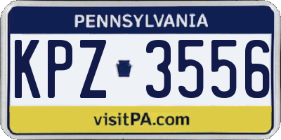 PA license plate KPZ3556
