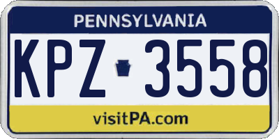 PA license plate KPZ3558