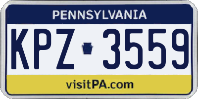 PA license plate KPZ3559