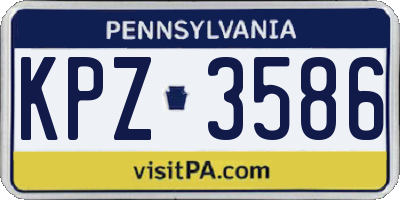 PA license plate KPZ3586