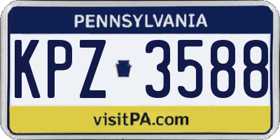 PA license plate KPZ3588