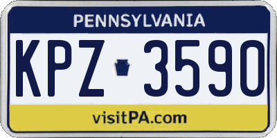 PA license plate KPZ3590