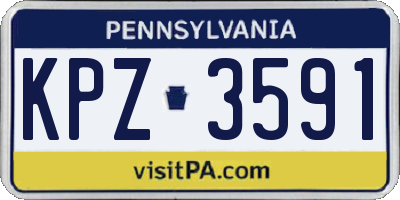 PA license plate KPZ3591