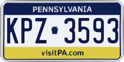 PA license plate KPZ3593