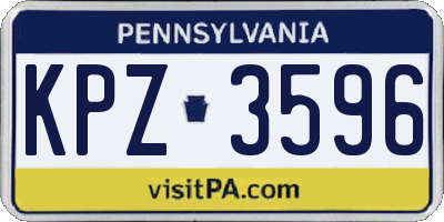 PA license plate KPZ3596