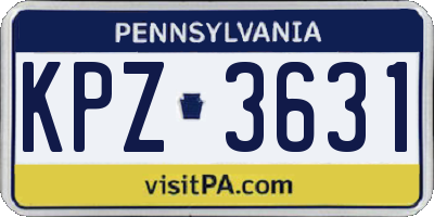 PA license plate KPZ3631