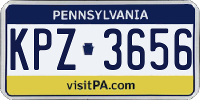 PA license plate KPZ3656