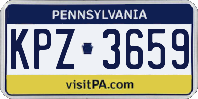 PA license plate KPZ3659
