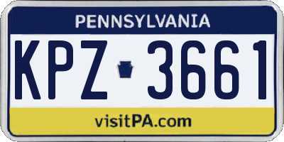 PA license plate KPZ3661