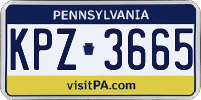 PA license plate KPZ3665