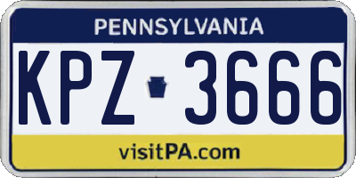 PA license plate KPZ3666