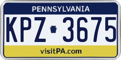 PA license plate KPZ3675