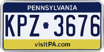PA license plate KPZ3676