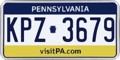 PA license plate KPZ3679