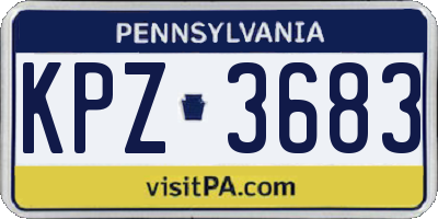 PA license plate KPZ3683