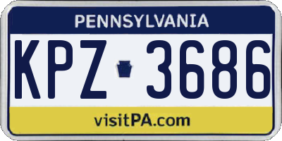 PA license plate KPZ3686