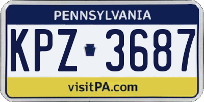 PA license plate KPZ3687