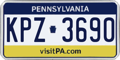 PA license plate KPZ3690
