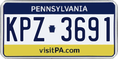 PA license plate KPZ3691