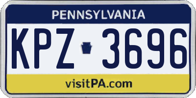 PA license plate KPZ3696