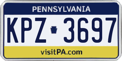 PA license plate KPZ3697