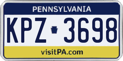 PA license plate KPZ3698