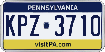 PA license plate KPZ3710